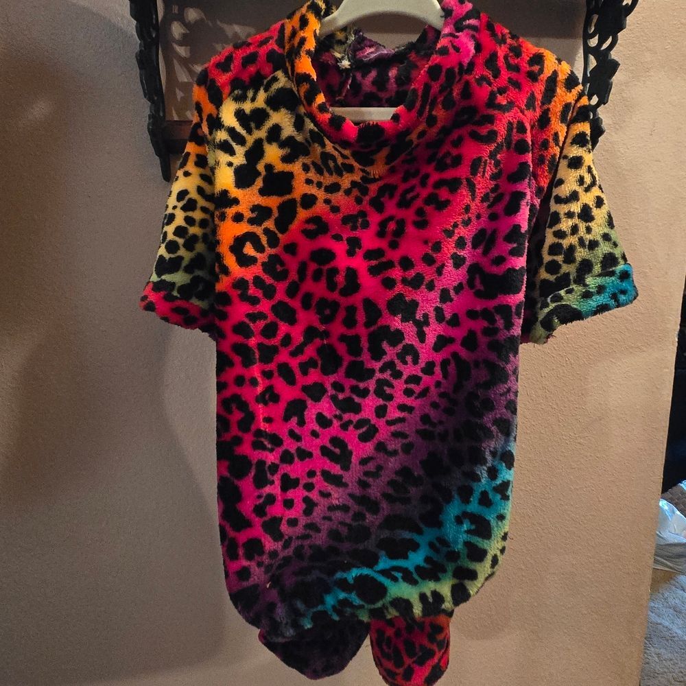 Colorful Leopard Print Girl Dog Pajamas